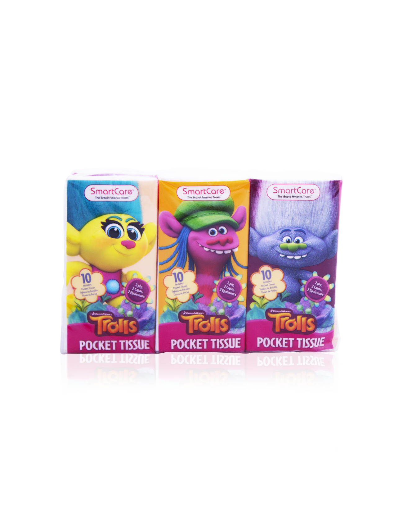 Smart Care Trolls Pocket Facial Tissues 6 Pack - Smart Care