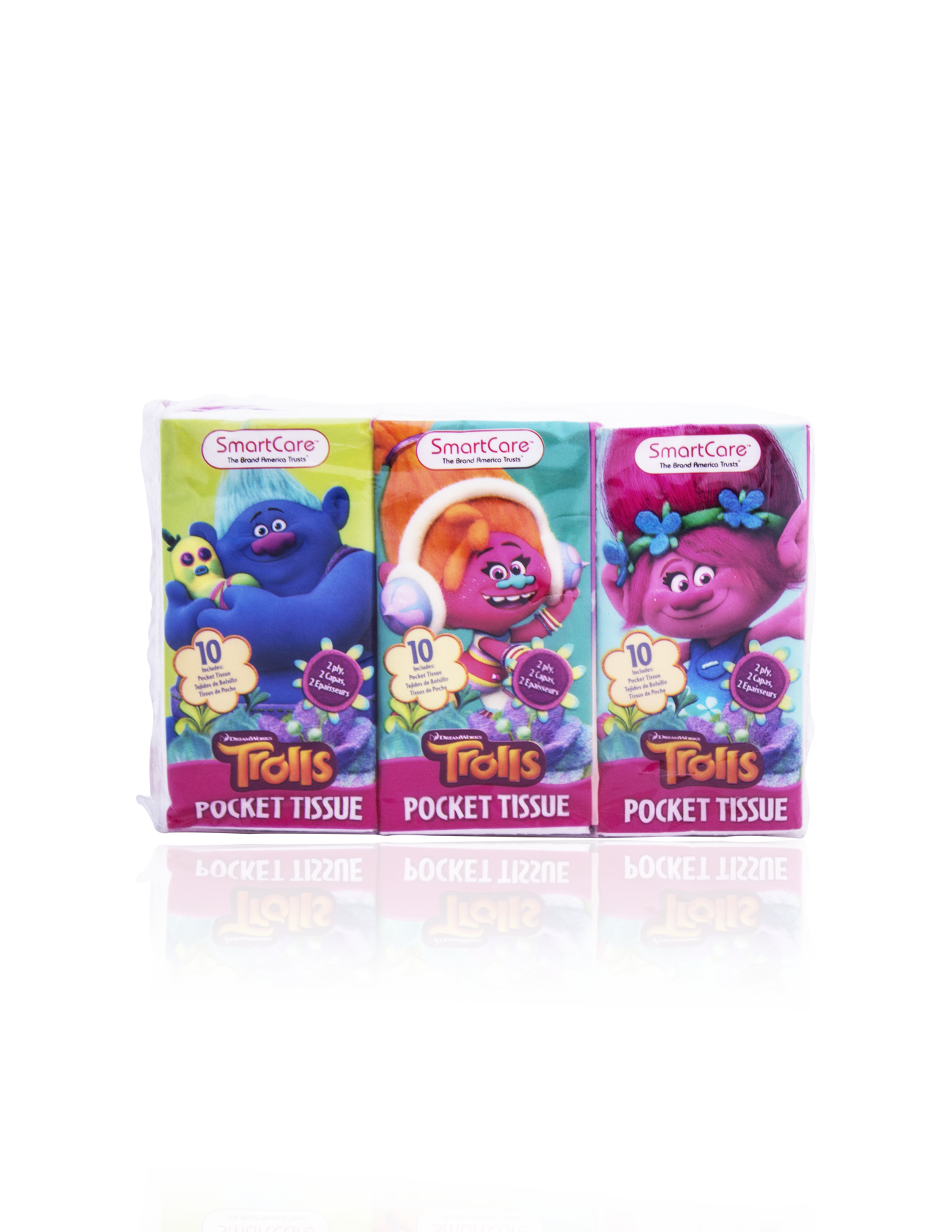 Smart Care Trolls Pocket Facial Tissues 6 Pack - Smart Care