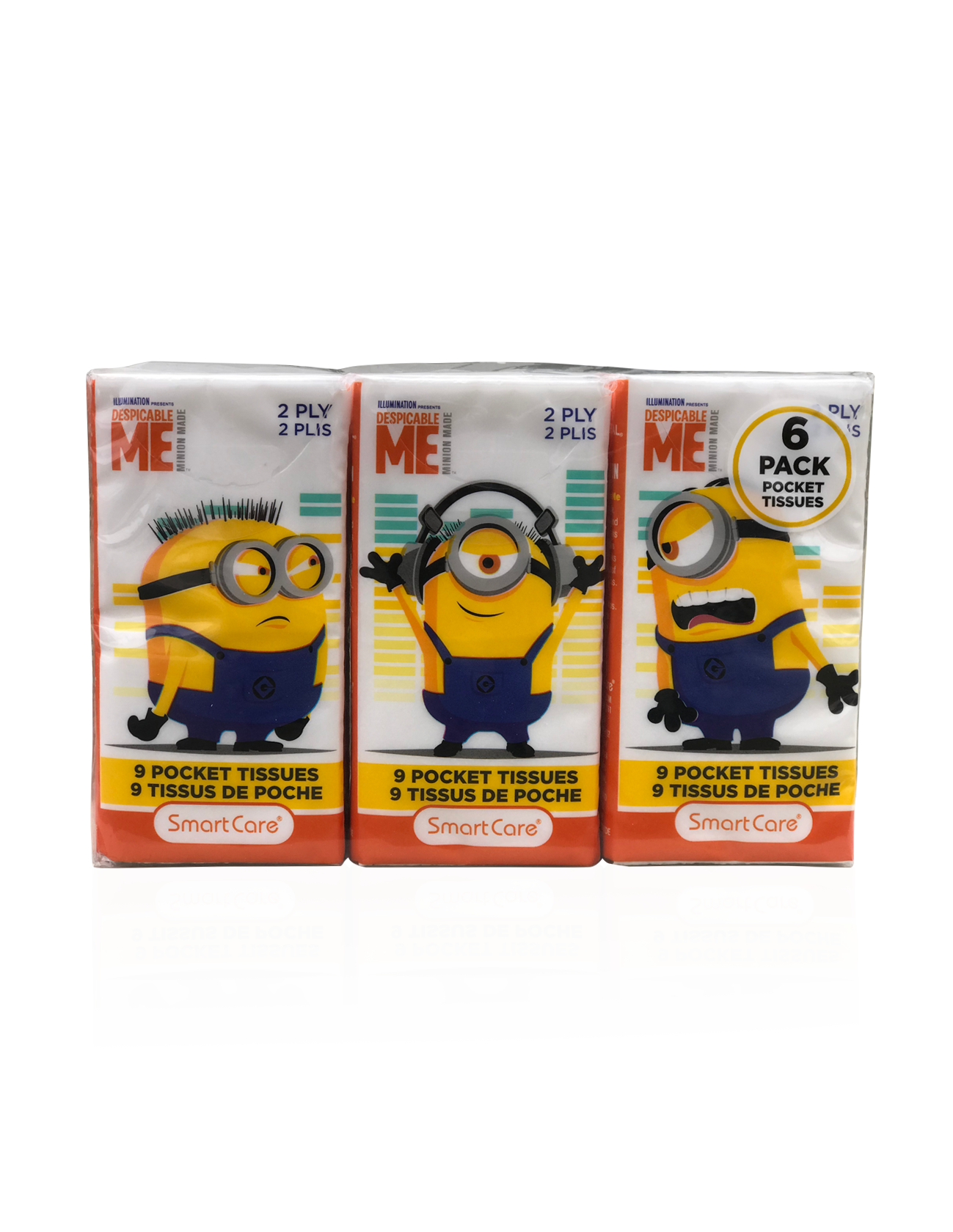 Smart Care Minions Pocket Facial Tissues 6 Pack (new) - Smart Care