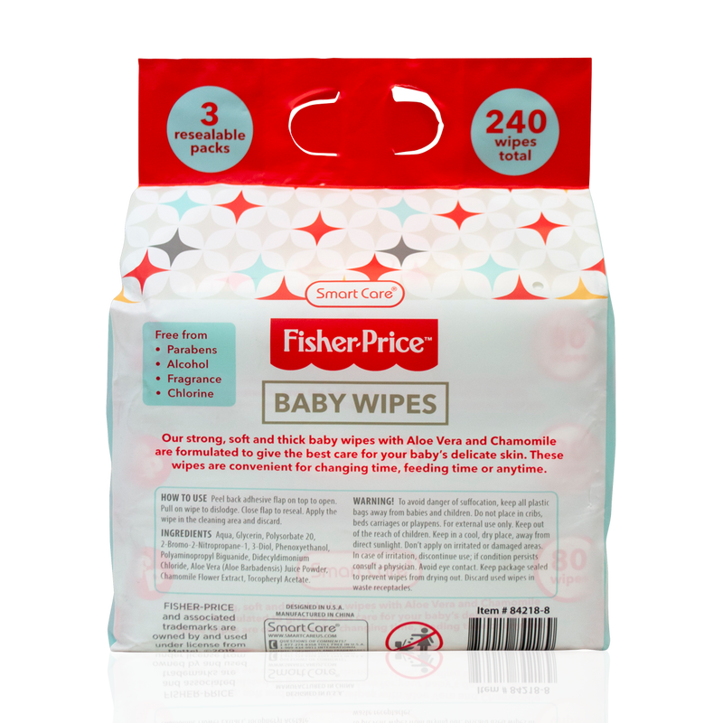 Fisher-Price Baby Wipes 80 Count - 3 Pack