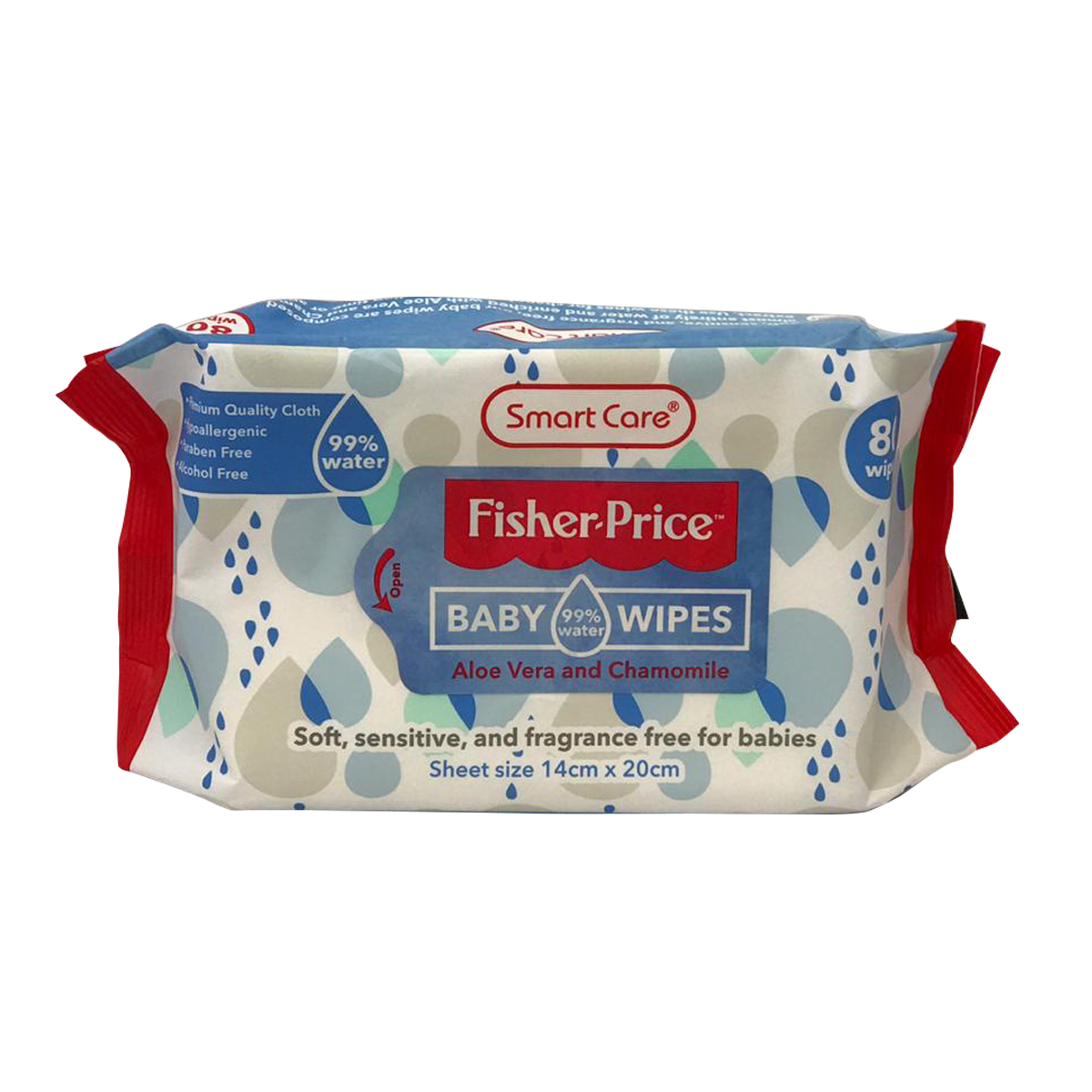 FisherPrice 99 Water Baby Wipes 80 Count Smart Care