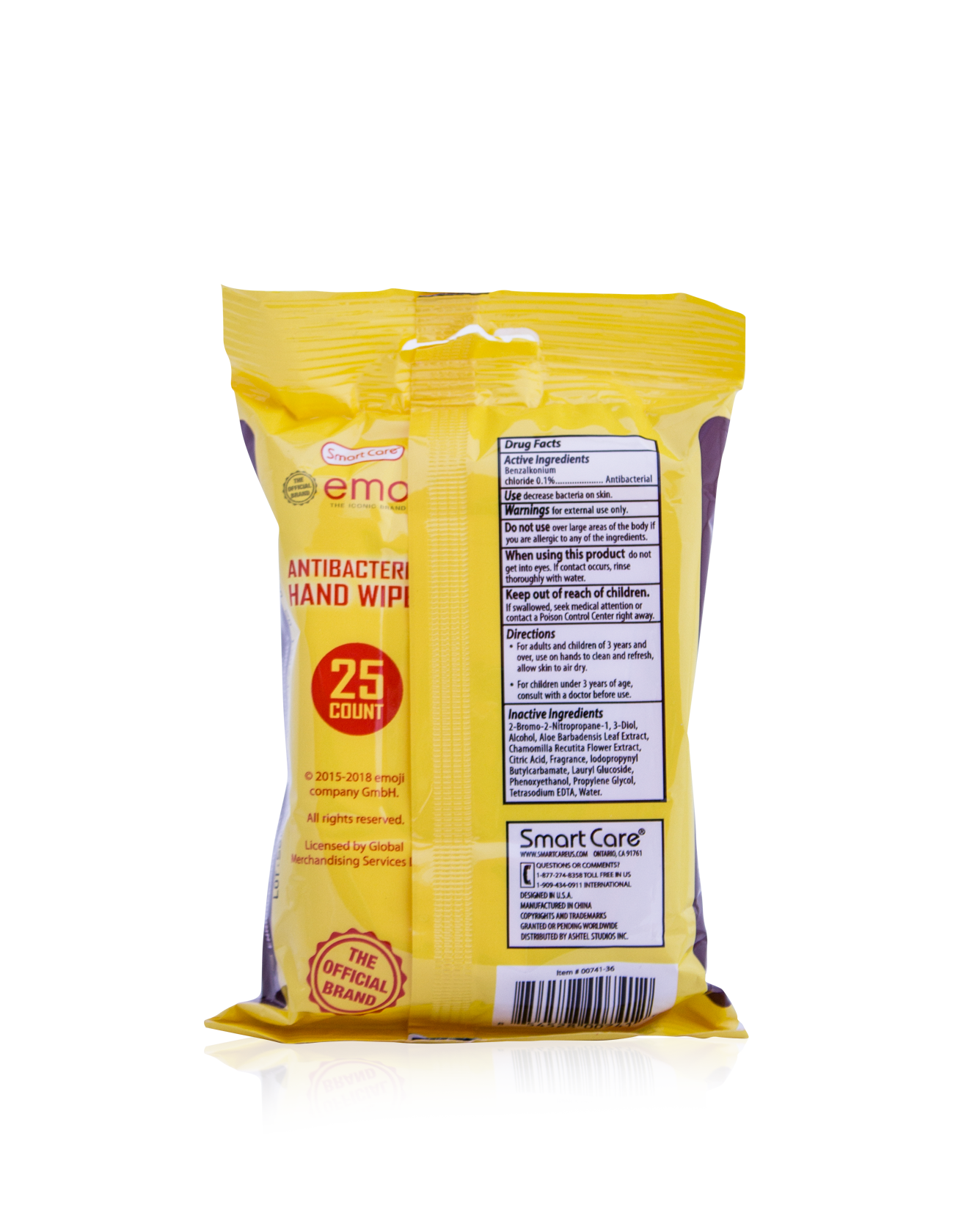 Smart Care Emoji Antibacterial Wipes 25 Count - Smart Care