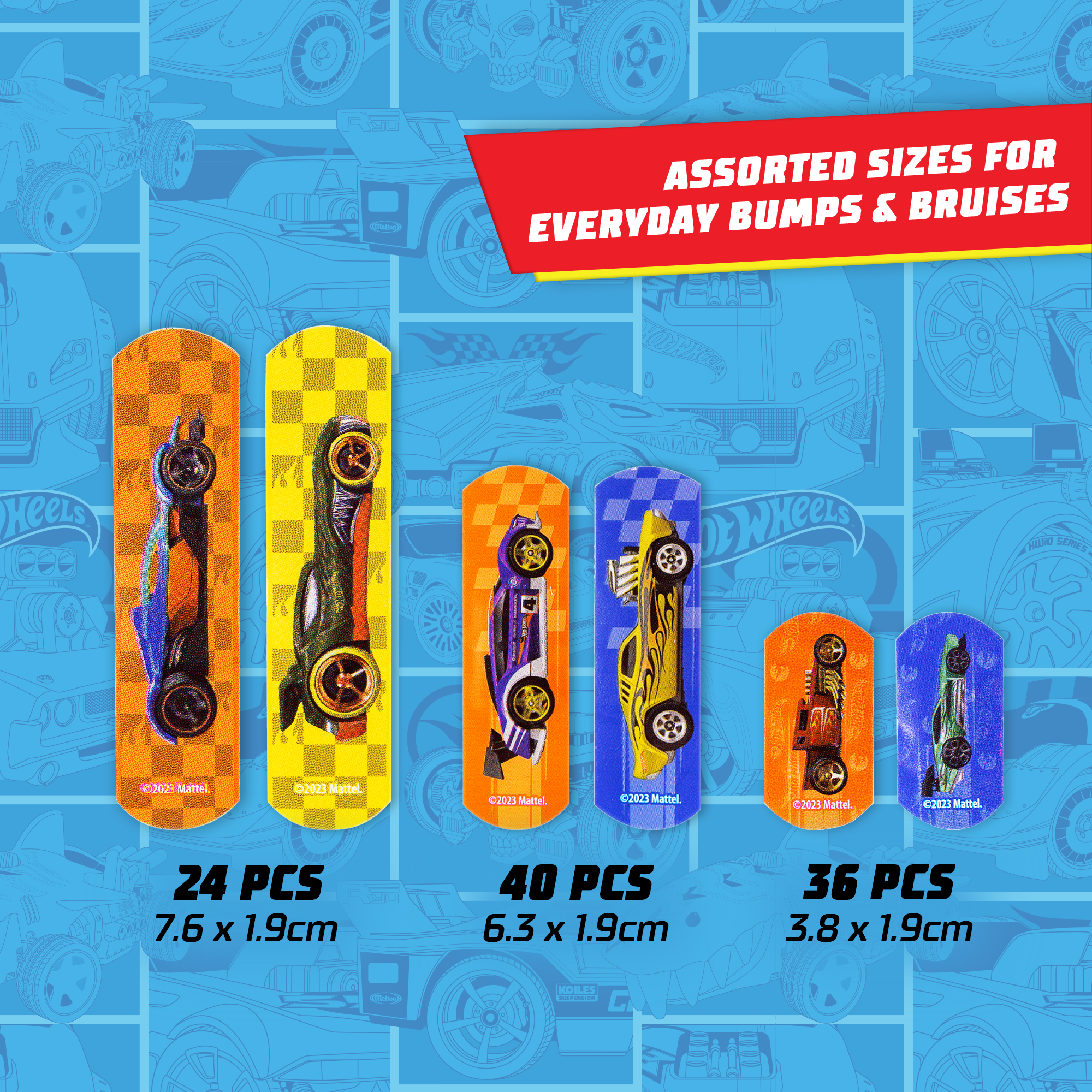 Hot Wheels Latex-Free Bandages, 100CT