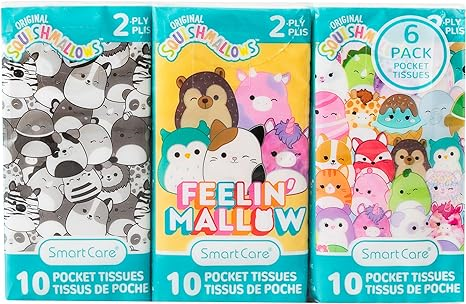 Squishmallows Pocket Tissue 6PK