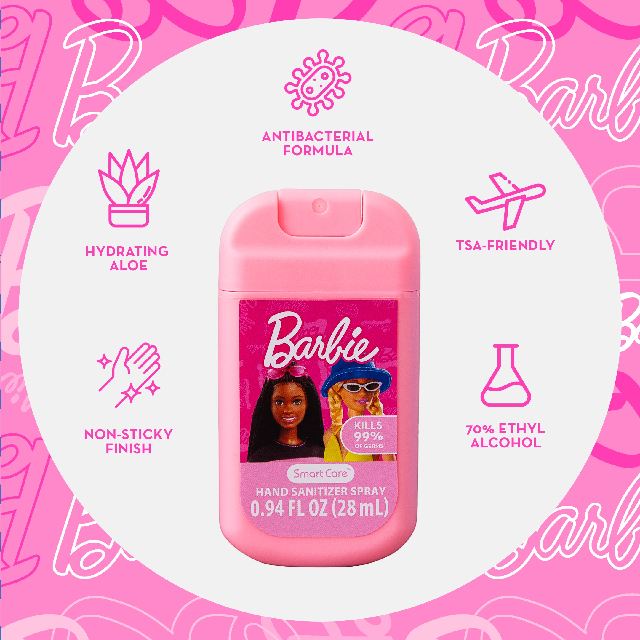 Barbie Hand Sanitizer Spray, 3 Pack
