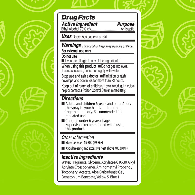 Lemon Lime Hand Sanitizer Spray
