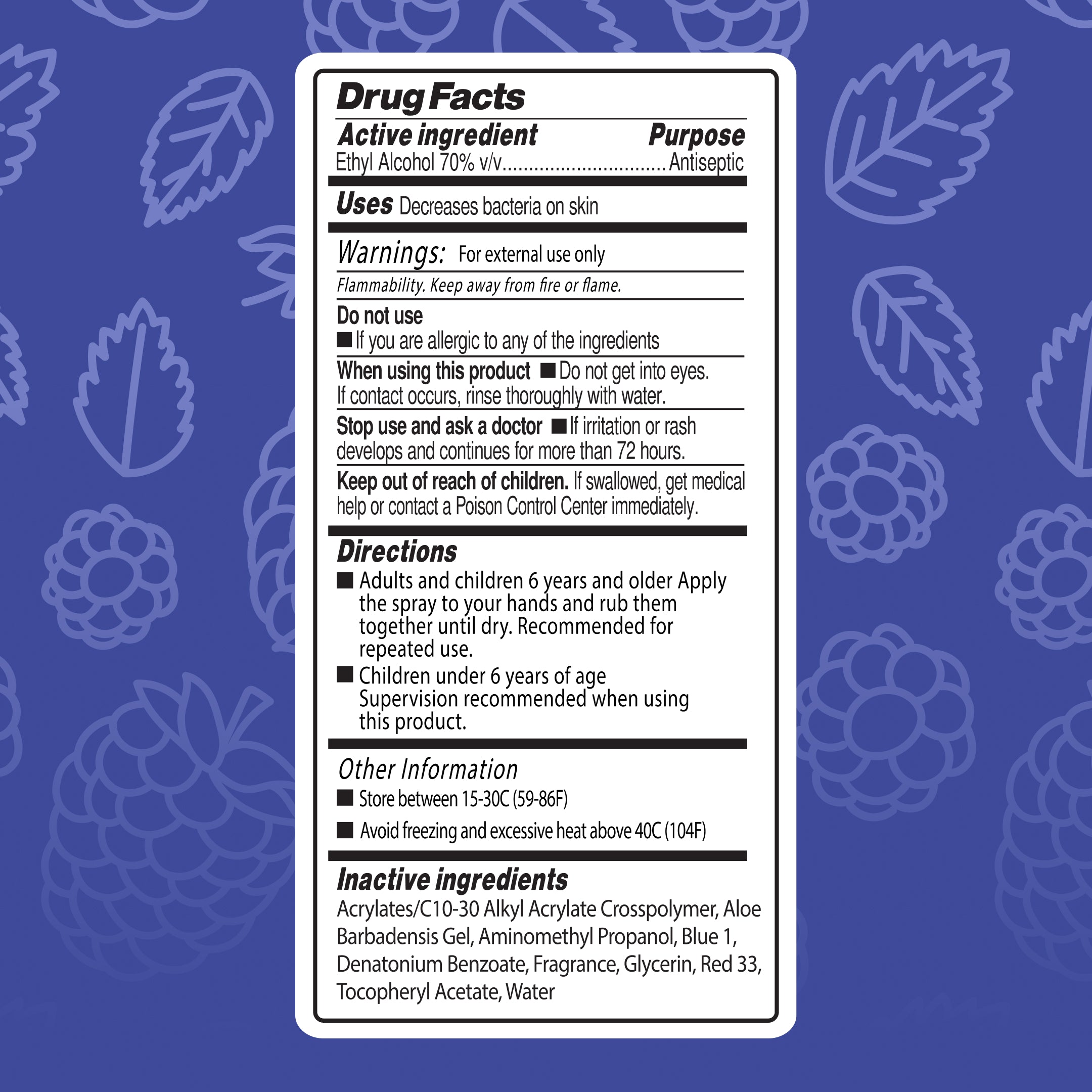 Berry Hand Sanitizer Spray