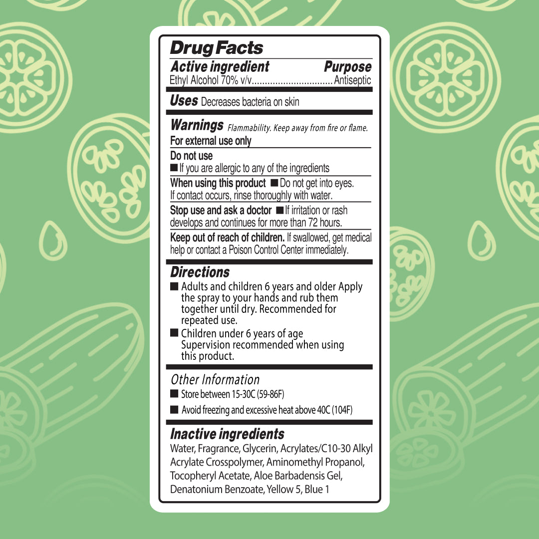 Cucumber Melon Hand Sanitizer Spray