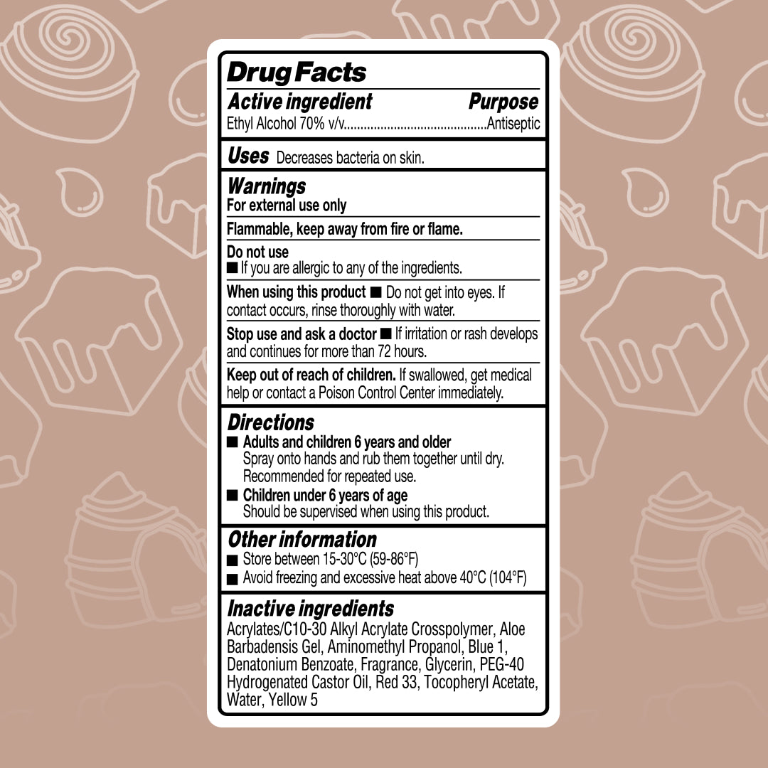 Hand Sanitizer Spray, Caramel