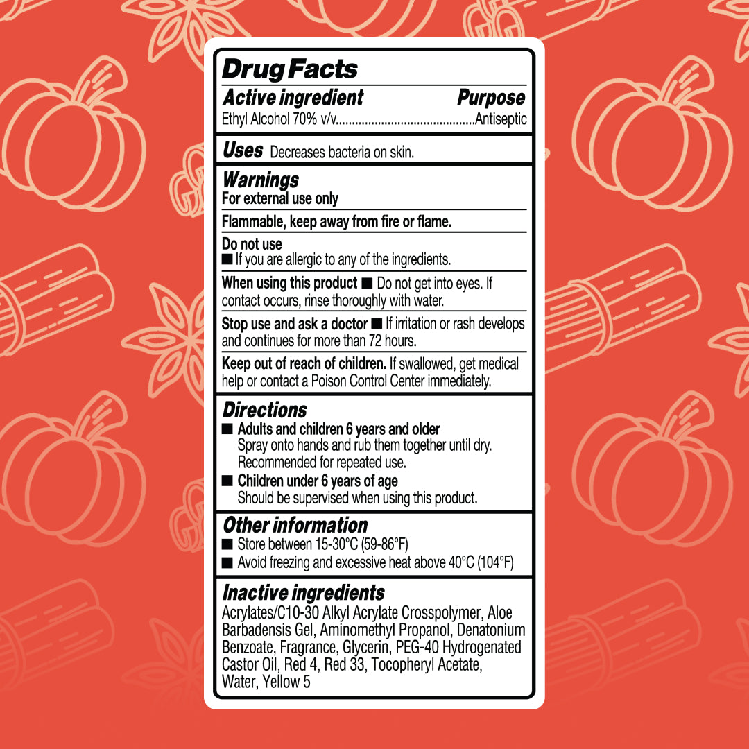 Hand Sanitizer Spray, Pumpkin Spice