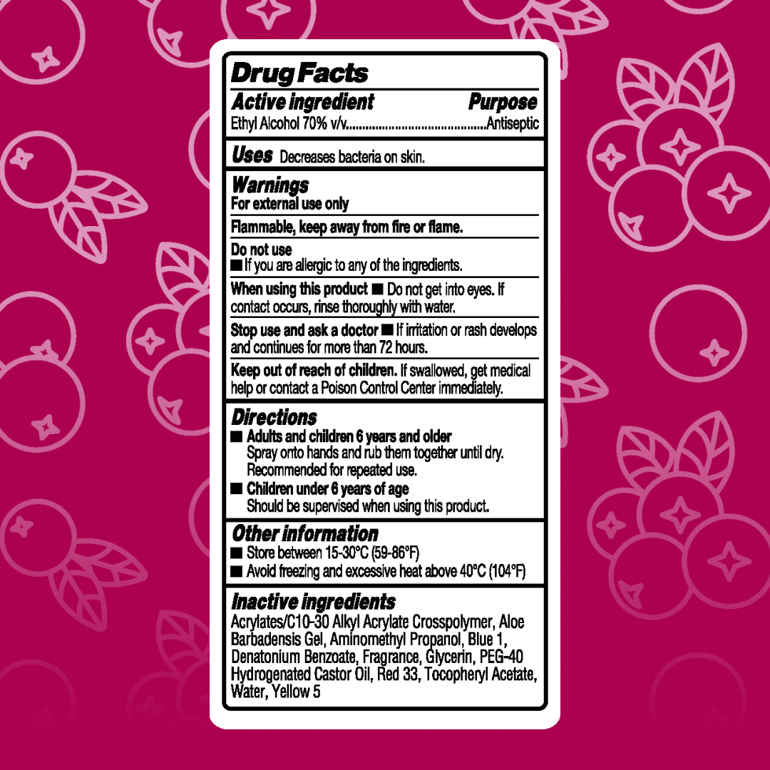 Hand Sanitizer Spray, Spiced Cranberry