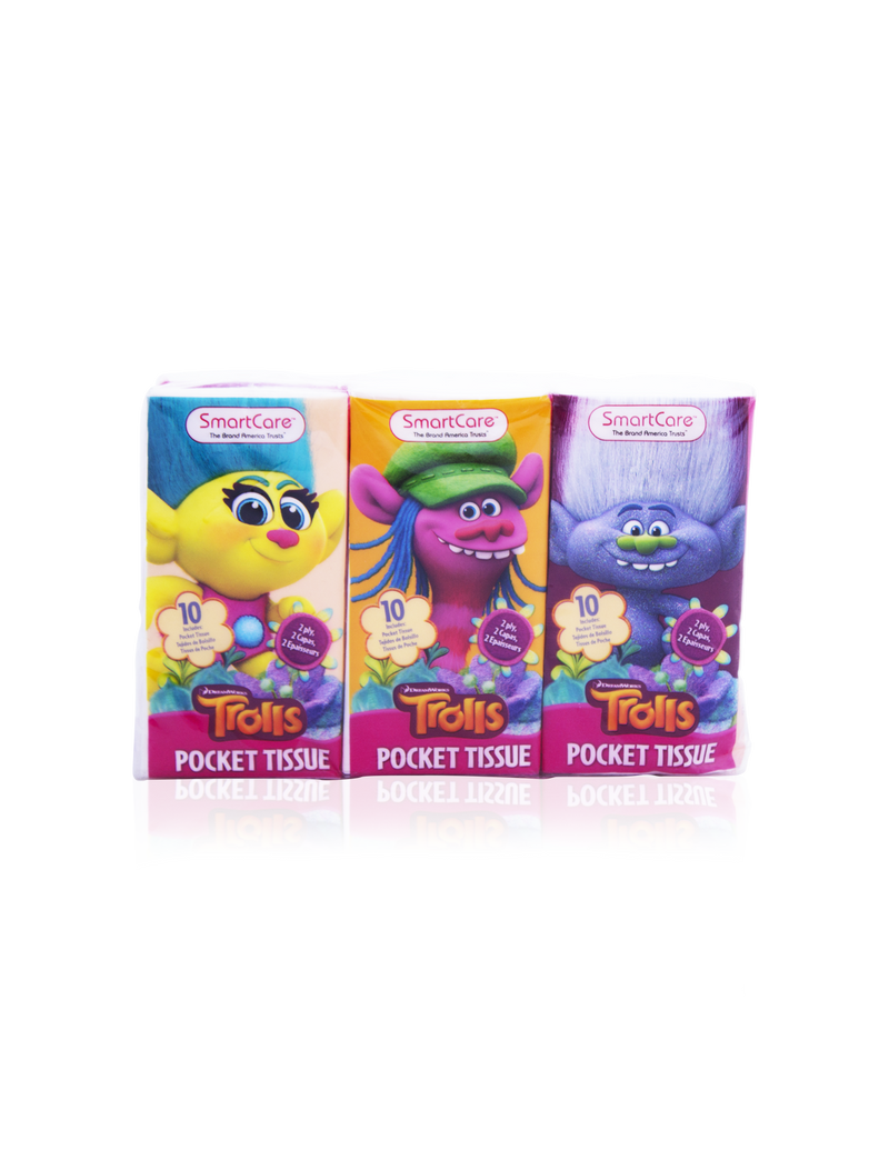 Smart Care Trolls Pocket Facial Tissues 6 Pack - Smart Care