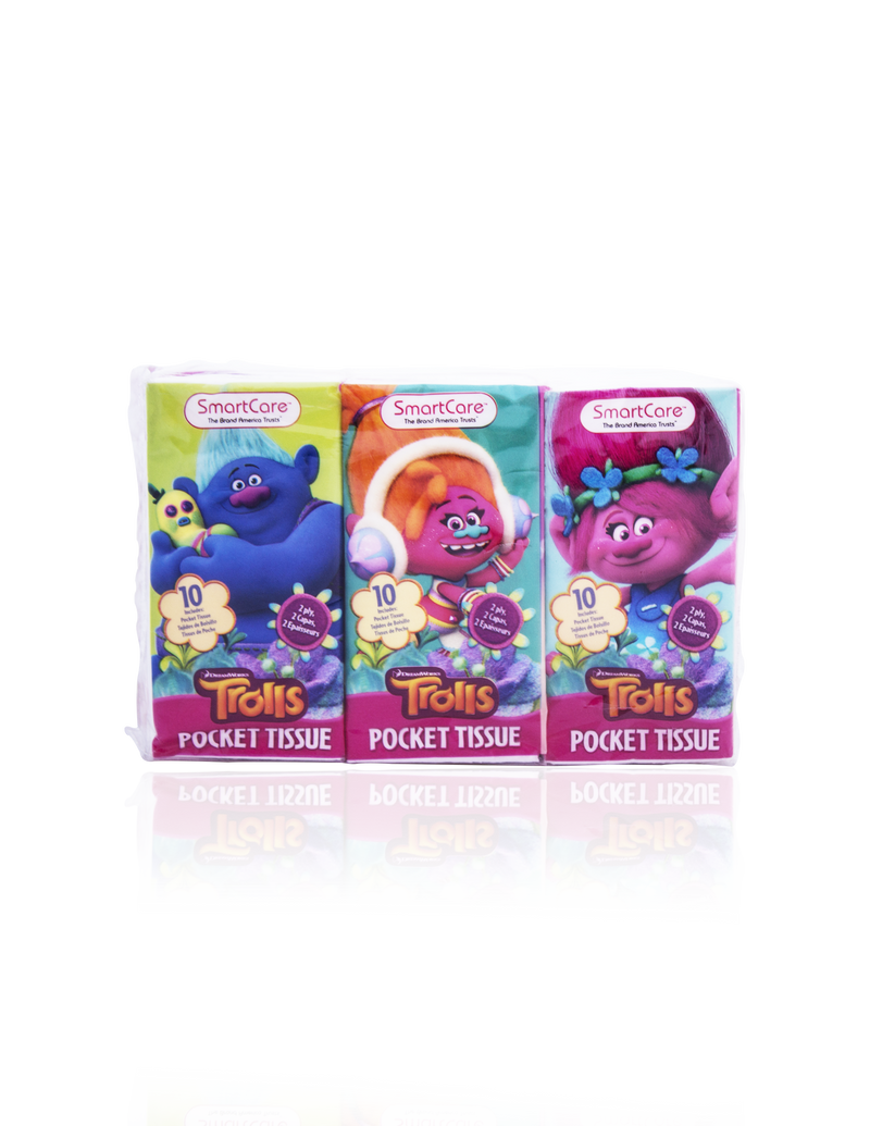 Smart Care Trolls Pocket Facial Tissues 6 Pack - Smart Care