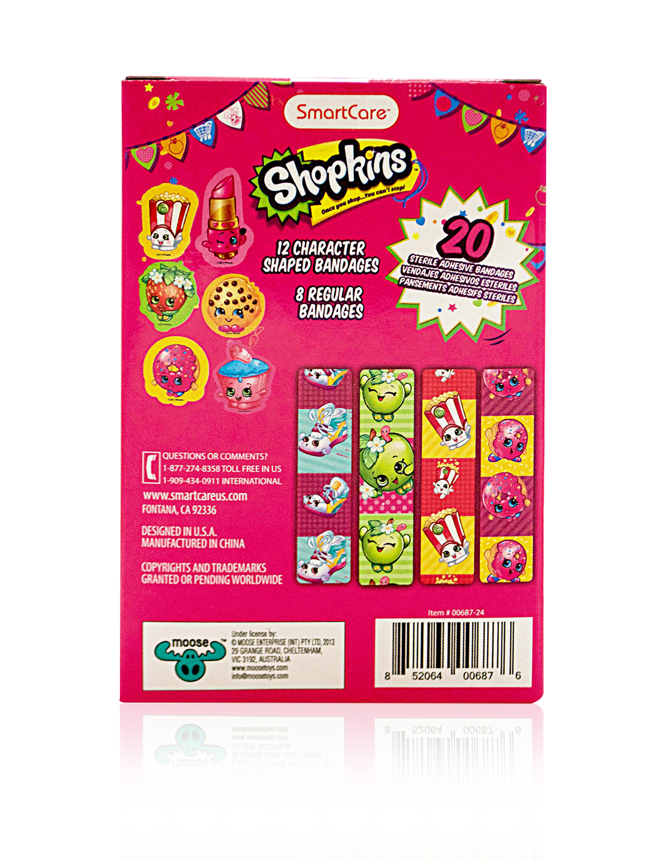 Smart Care Shopkins Character Bandages 20 Count - Smart Care