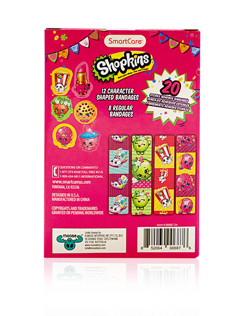 Smart Care Shopkins Character Bandages 20 Count - Smart Care