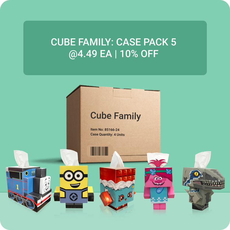 Cube Tissue Box Family - Case Pack 4 - Smart Care