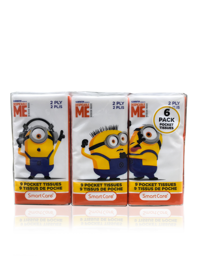 Smart Care Minions Pocket Facial Tissues 6 Pack (new) - Smart Care