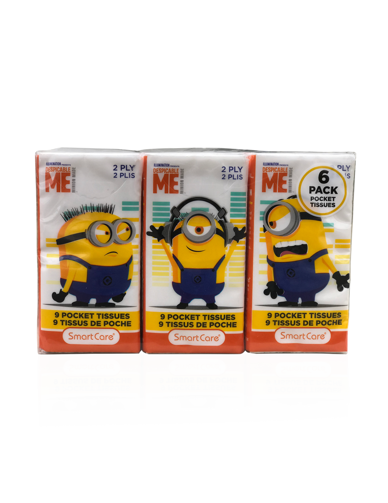 Smart Care Minions Pocket Facial Tissues 6 Pack (new) - Smart Care