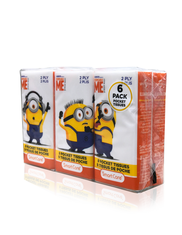 Smart Care Minions Pocket Facial Tissues 6 Pack (new) - Smart Care