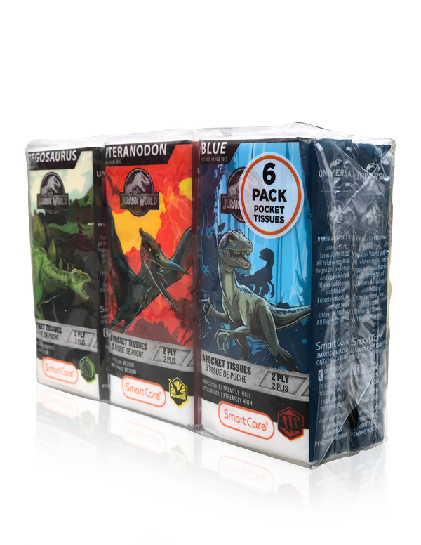 Smart Care Jurassic World Pocket Facial Tissues 6 Pack (new) - Smart Care