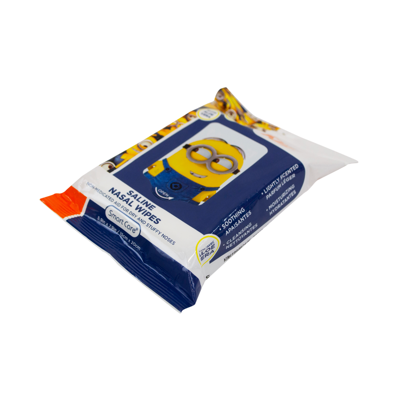 Smart Care Minions Saline Nasal Wipes 25 Count
