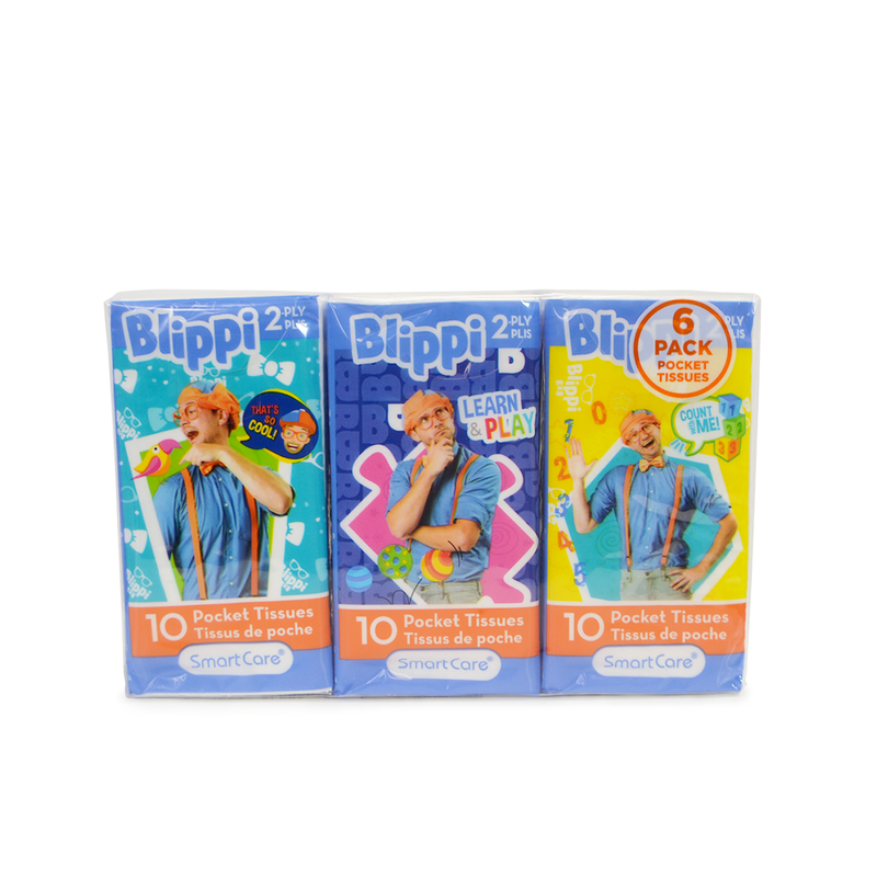Blippi Pocket Tissue 6 pack