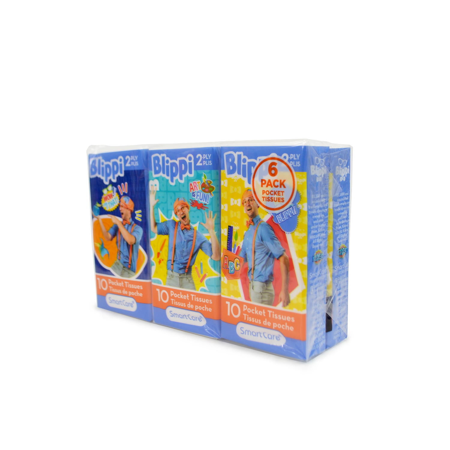 Blippi Pocket Tissue 6 pack