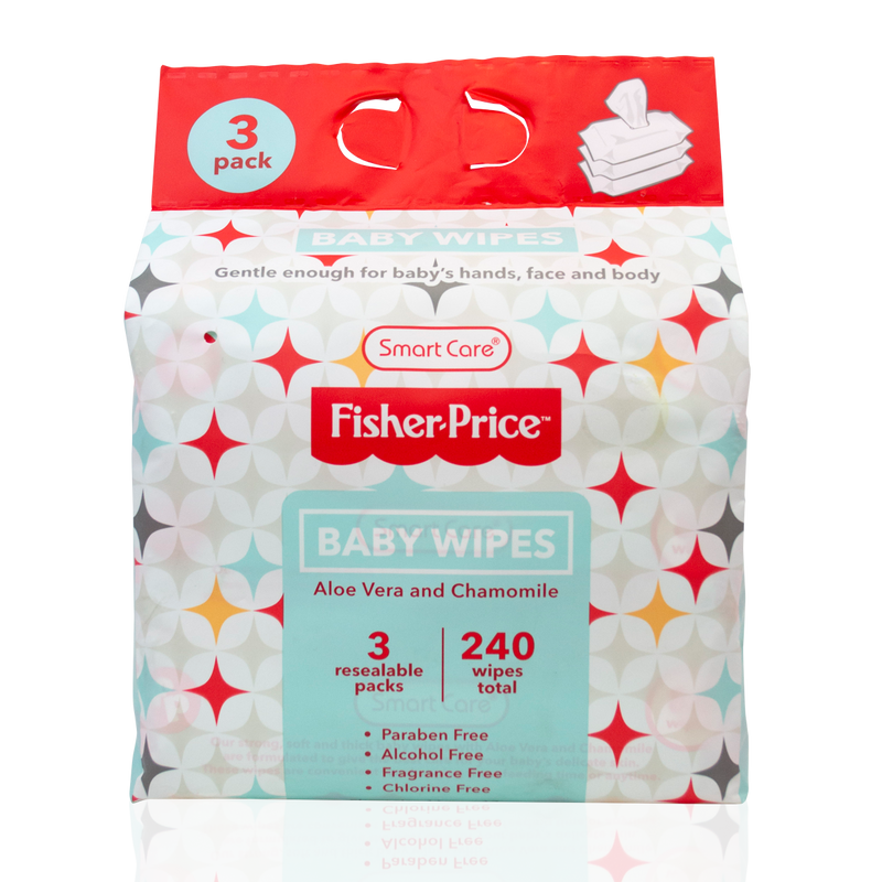 Fisher-Price Baby Wipes 80 Count - 3 Pack