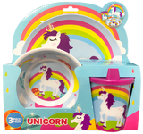 Smart Care Melamine 3 Piece Dinner Set - unicorn - Smart Care