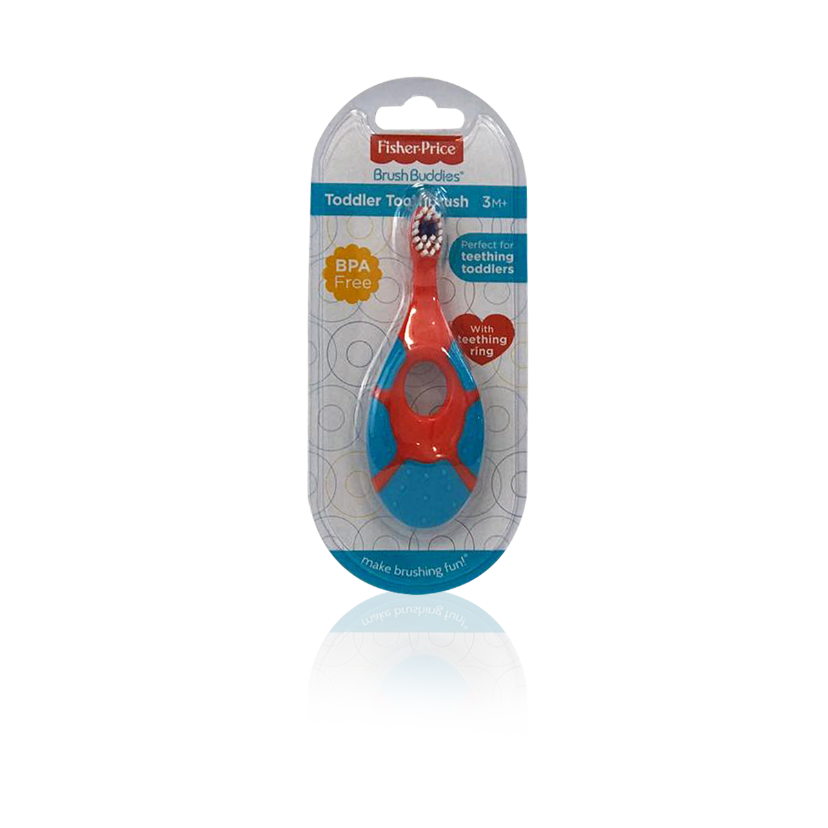 Brush Buddies - Fisher Price Toddler Toothbrush with Teething Ring