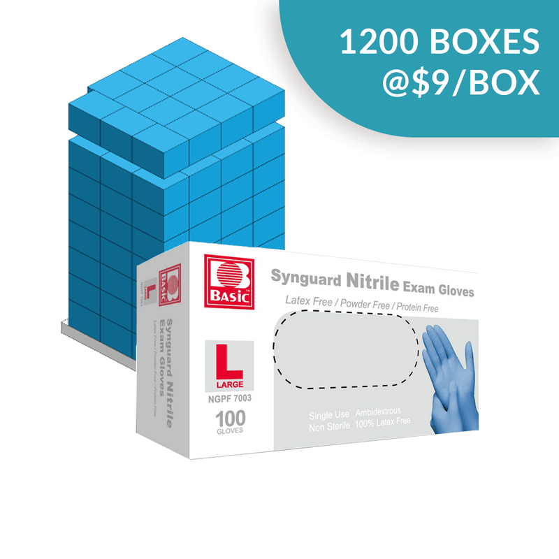 Synguard Nitrile Exam Gloves - Large