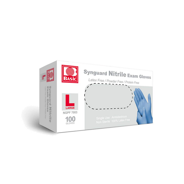 Synguard Nitrile Exam Gloves - Large