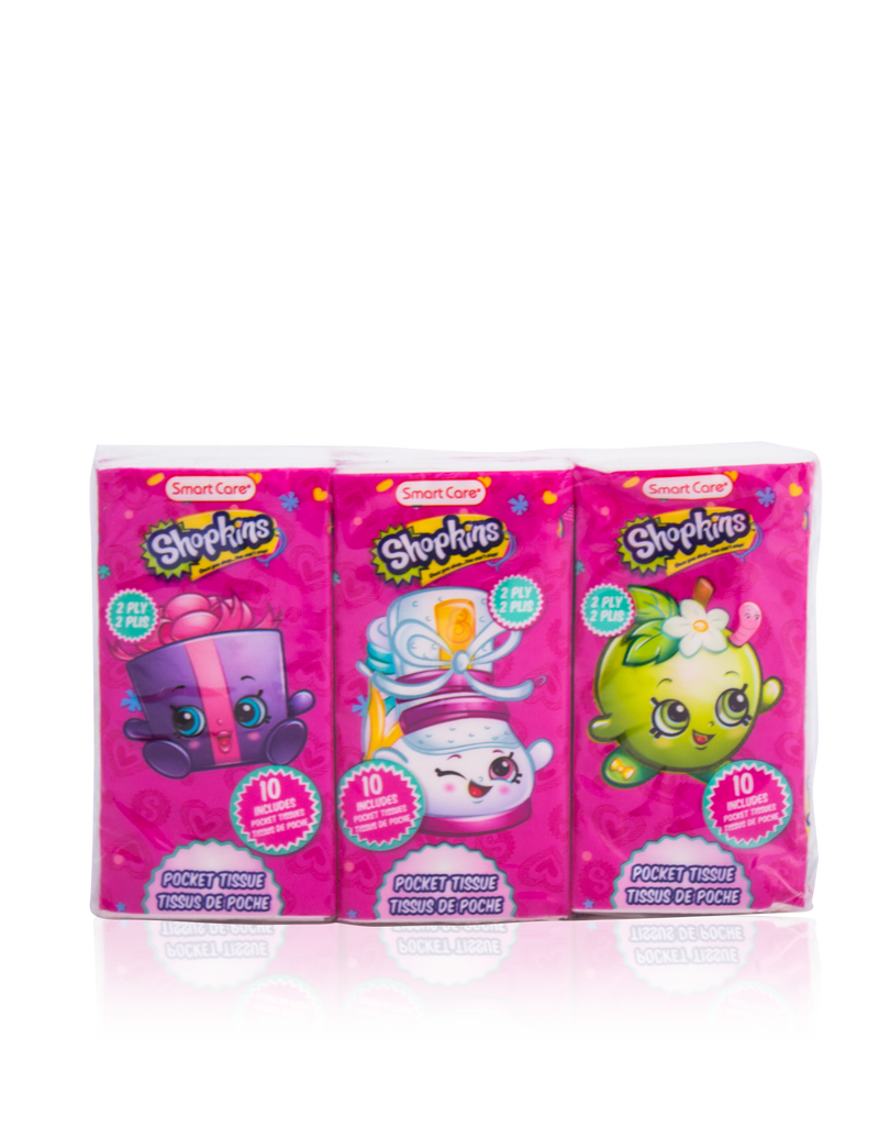 Smart Care Shopkins Pocket Facial Tissues 6 Pack - Smart Care