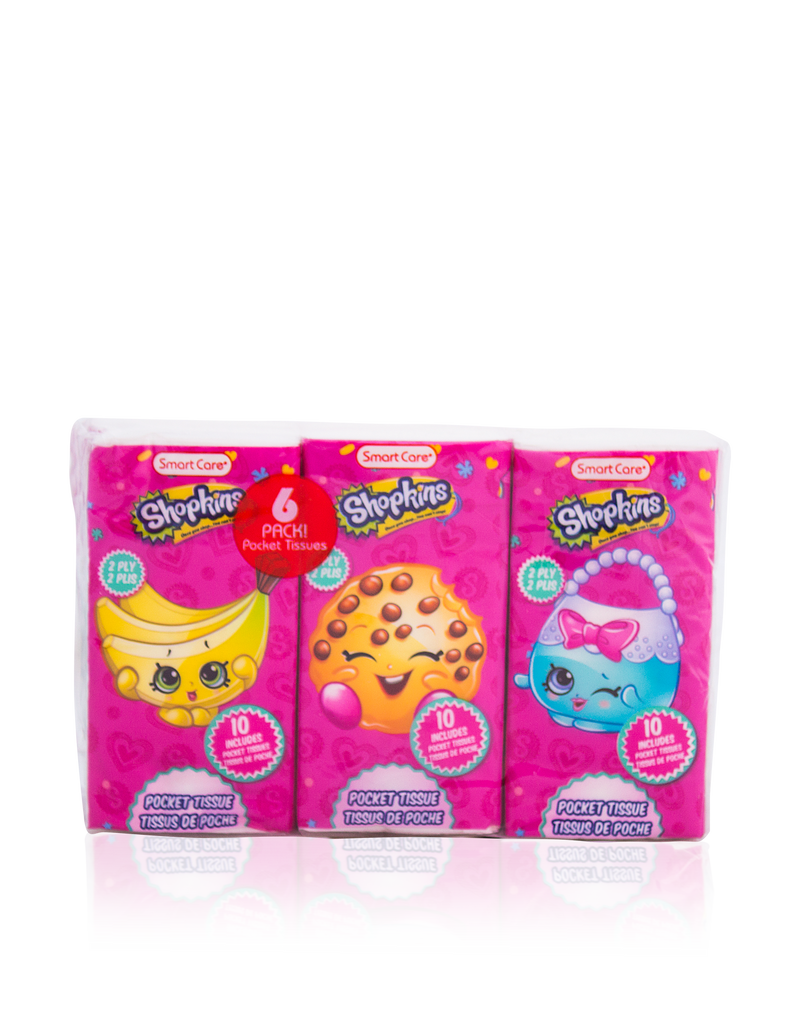 Smart Care Shopkins Pocket Facial Tissues 6 Pack - Smart Care